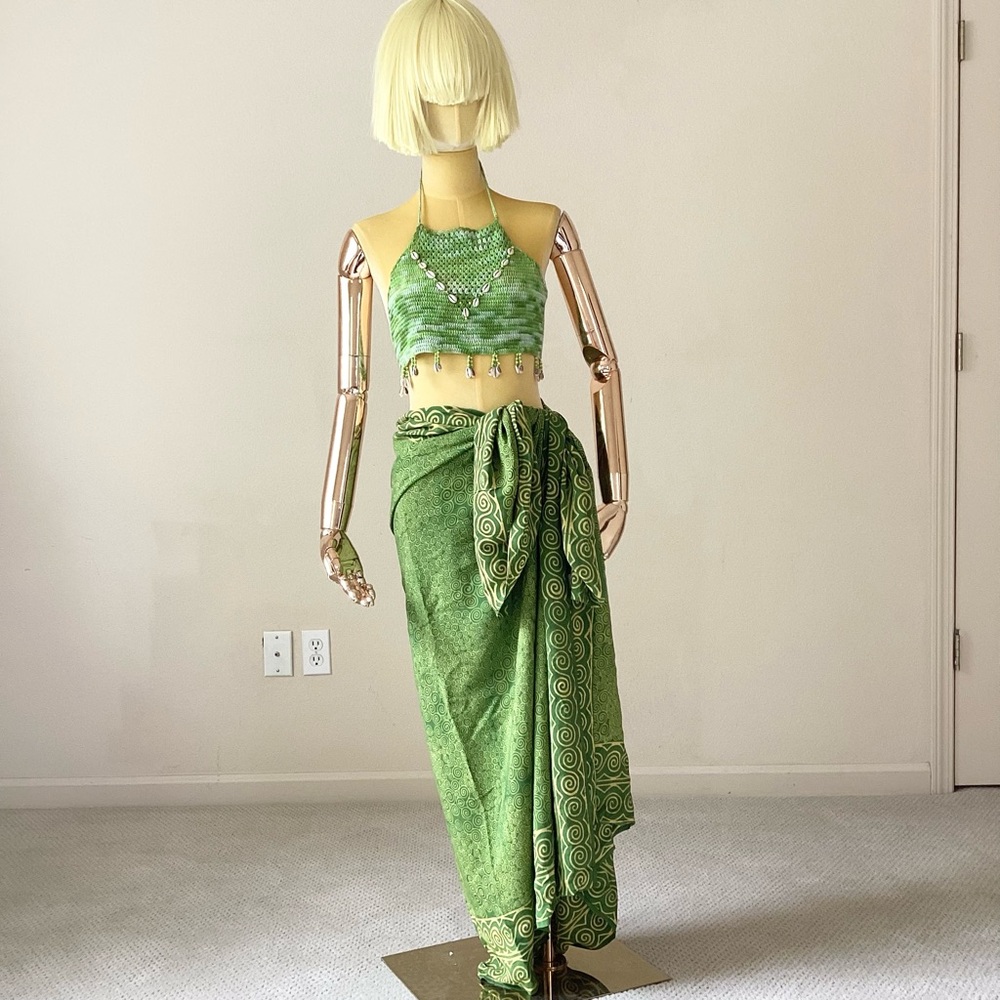 Bouncy Wear Green Beach Coverup Set Sz S